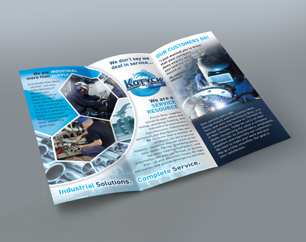 inside spread of printed business brochure